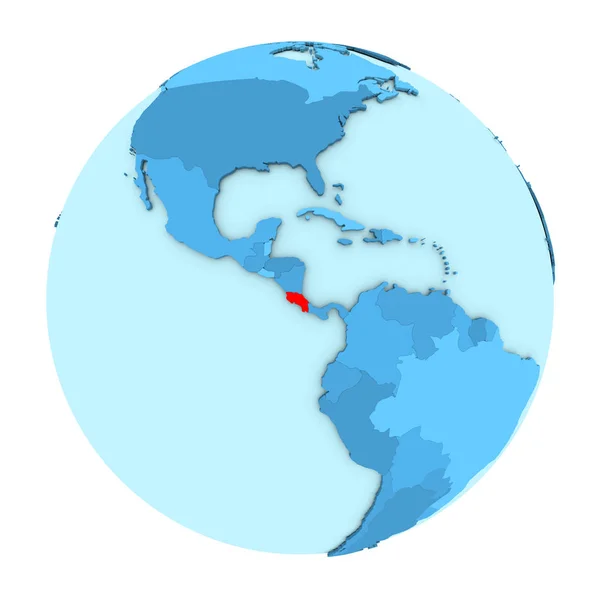 Costa Rica on globe isolated — Stock Photo, Image