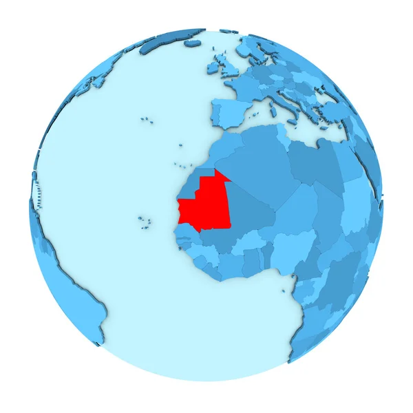 Mauritania on globe isolated — Stock Photo, Image