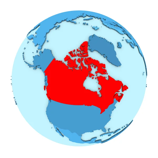 Kanada na zeměkouli, samostatný — Stock fotografie