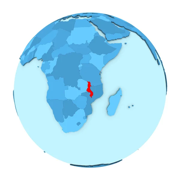 Malawi op wereldbol geïsoleerd — Stockfoto