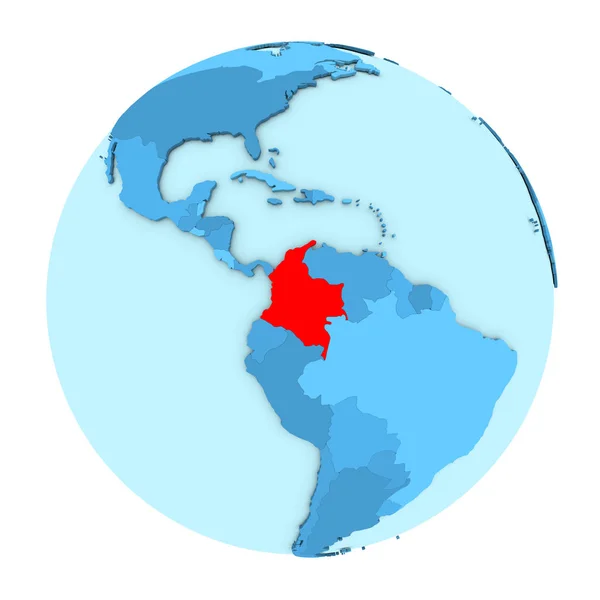 Колумбія на глобус ізольовані — стокове фото