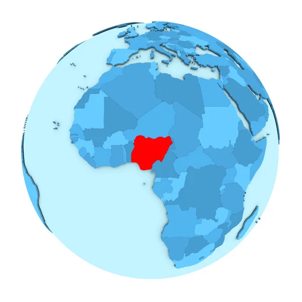 Нігерія на глобус ізольовані — стокове фото