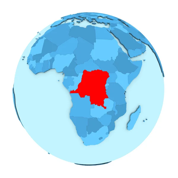 Democratic Republic of Congo on globe isolated — Stock Photo, Image