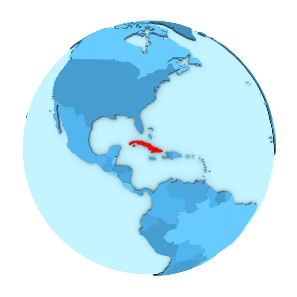 Kuba auf dem Globus isoliert — Stockfoto