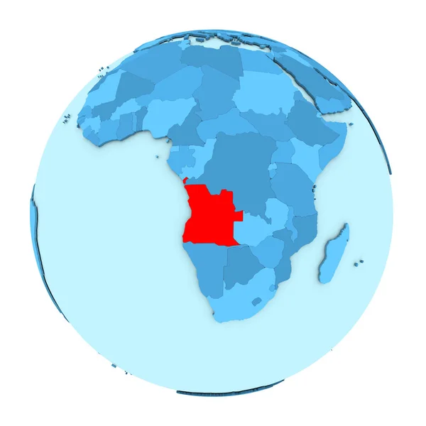 Angola auf dem Globus isoliert — Stockfoto