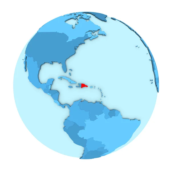 Dominikanische Republik auf dem Globus isoliert — Stockfoto