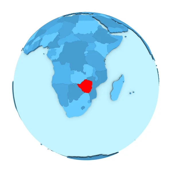 Зімбабве на глобус ізольовані — стокове фото