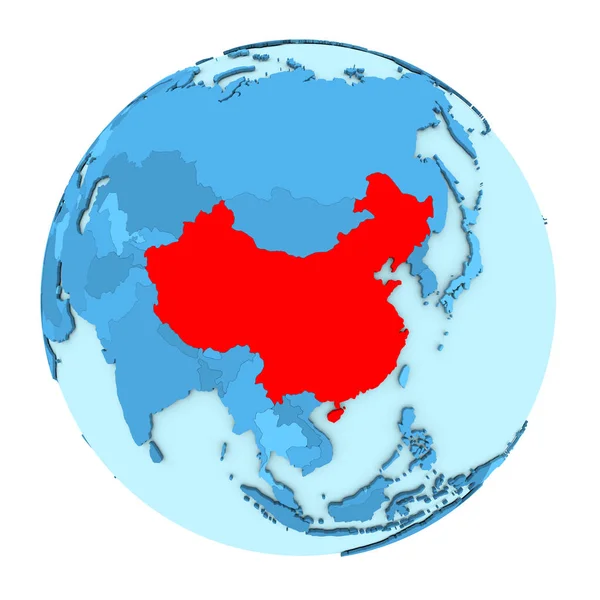 Cina sul globo isolato — Foto Stock