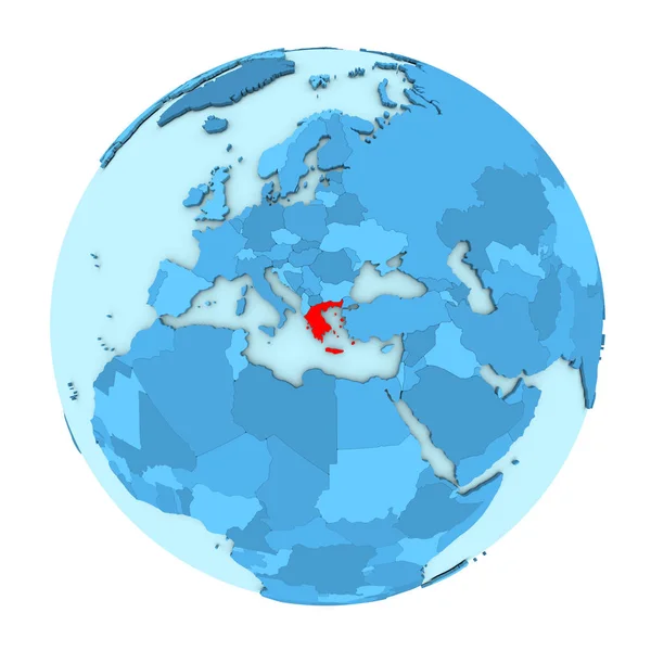 Görögország a globe elszigetelt — Stock Fotó