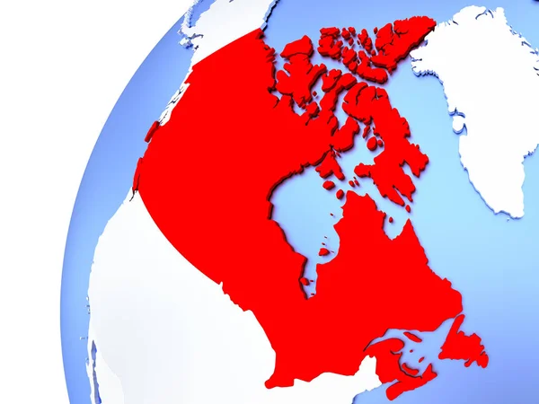 Canada op moderne glimmende wereldbol — Stockfoto