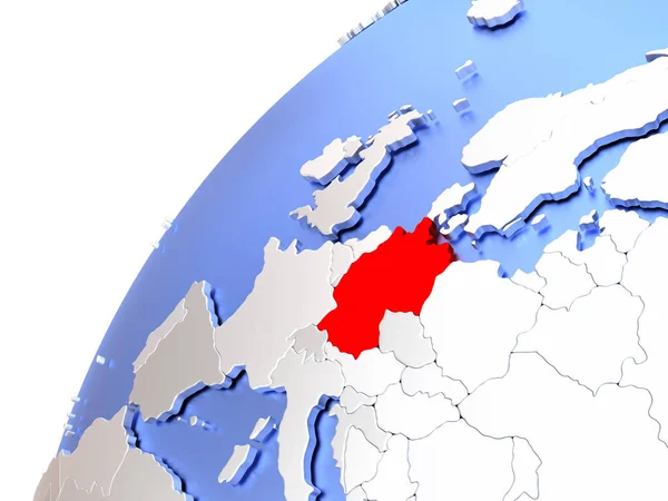 Germany on modern shiny globe — Stock Photo, Image