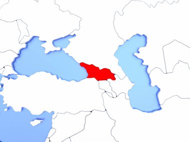 Gürcistan'da haritada kırmızı