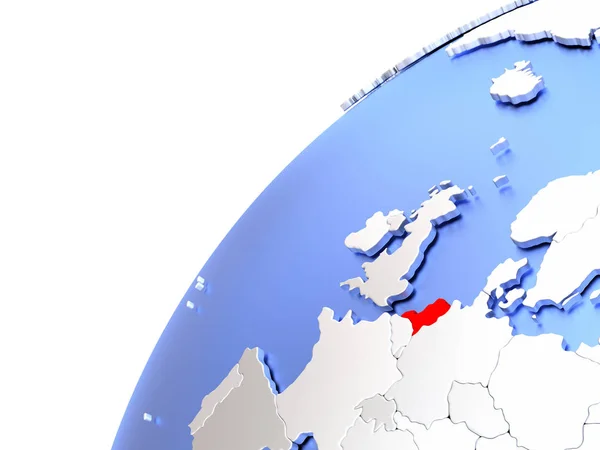 Netherlands on modern shiny globe — Stock Photo, Image