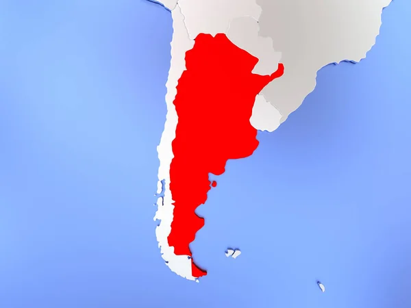 Argentine en rouge sur la carte — Photo