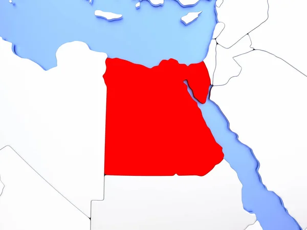 Egitto in rosso sulla mappa — Foto Stock