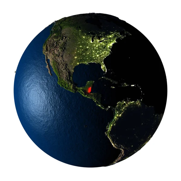 Беліз в червоному на землі, ізольовані на білому — стокове фото