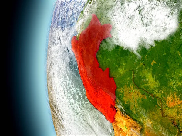 Peru på planeten jorden från rymden — Stockfoto