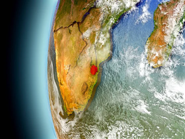 Swaziland on planet Earth from space — Stock Photo, Image