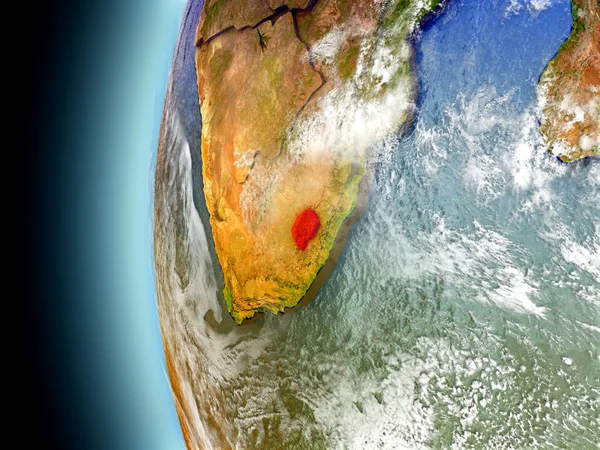 Lesotho en el planeta Tierra desde el espacio — Foto de Stock