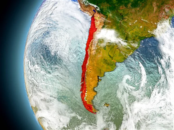 Chili op de planeet aarde vanuit de ruimte — Stockfoto