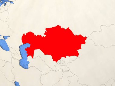 Kazakistan haritası üzerindeki