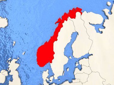 Norveç harita üzerinde