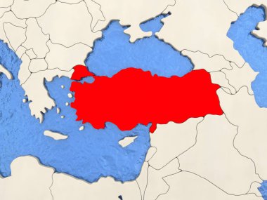 Türkiye'de harita üzerinde