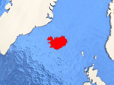 İzlanda Haritası üzerindeki