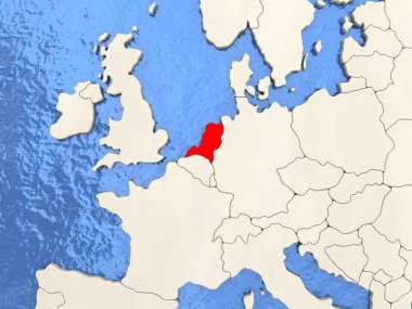Hollanda haritası üzerindeki
