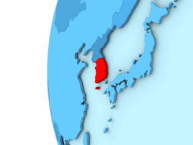 Güney Kore mavi dünya üzerinde