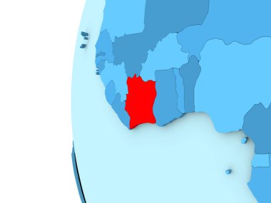 Fildişi Sahili mavi dünya üzerinde