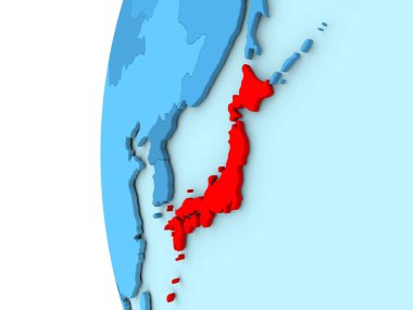 Mavi küre üzerinde Japonya