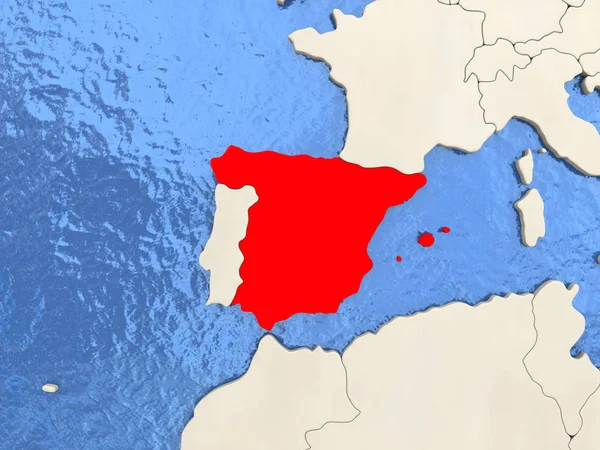 Spanien Auf der Karte — Stockfoto
