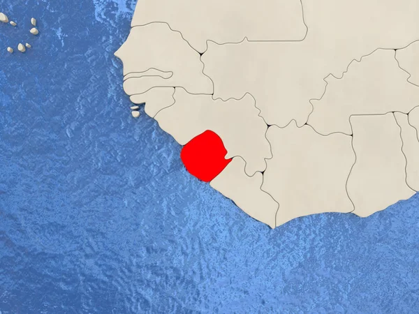 Сьєрра-Леоне на карті — стокове фото