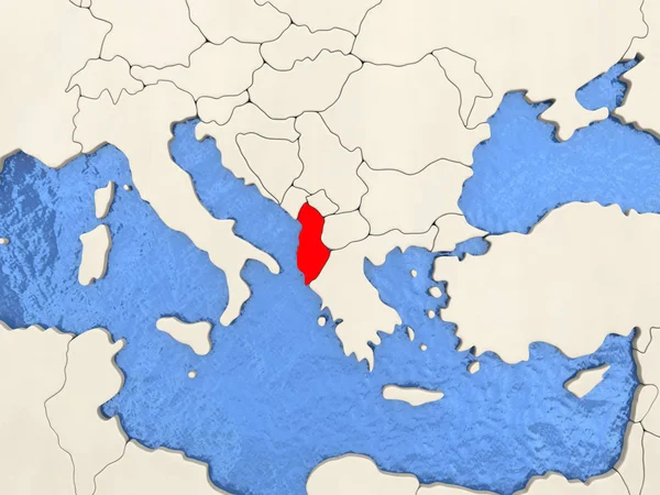 Albanien på karta — Stockfoto