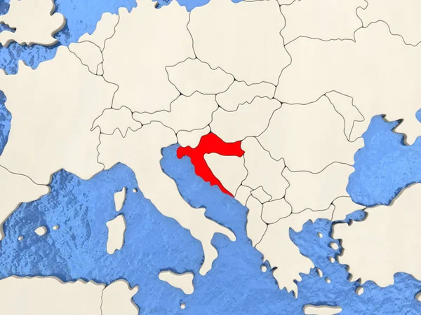 Chorvatsko na mapě — Stock fotografie