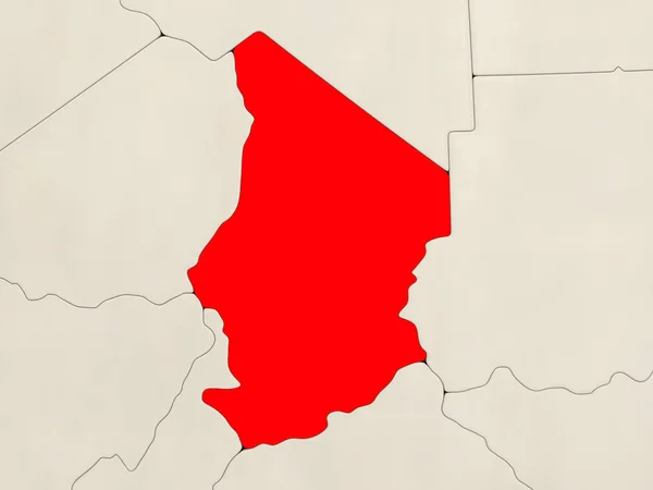 Τσαντ στο χάρτη — Φωτογραφία Αρχείου