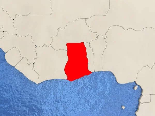 Ghana on map — Stock Photo, Image