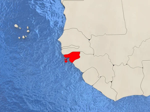Guiné-Bissau no mapa — Fotografia de Stock