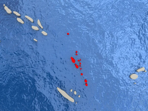 瓦努阿图在地图上 — 图库照片