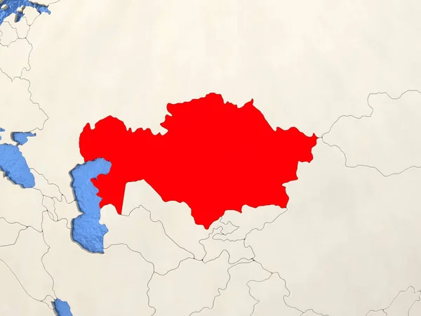 Казахстан на карті — стокове фото