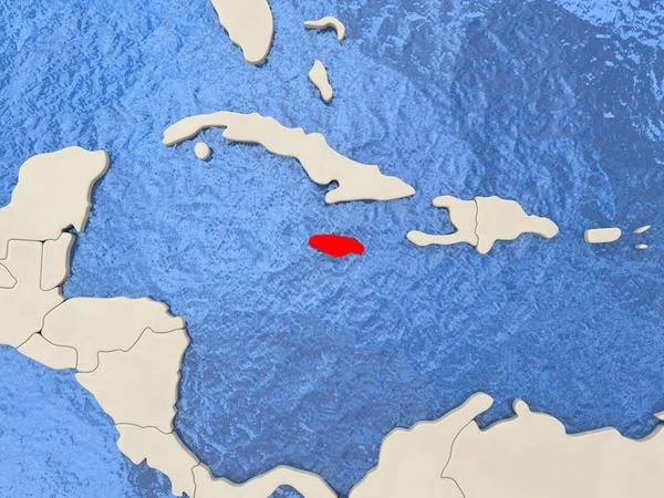 Jamaica på karta — Stockfoto