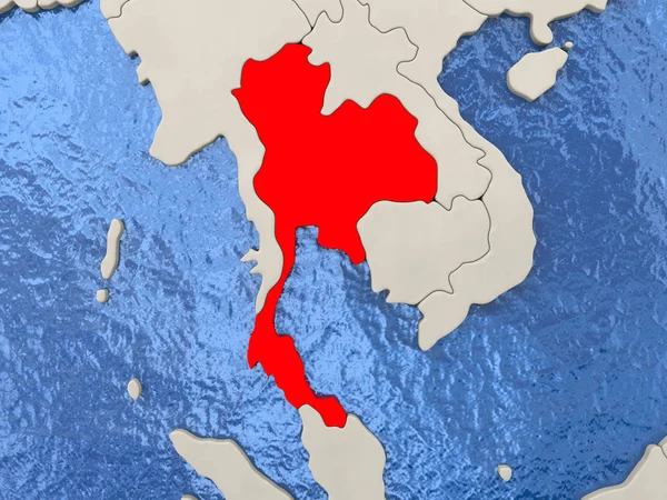 Таїланд на карті — стокове фото