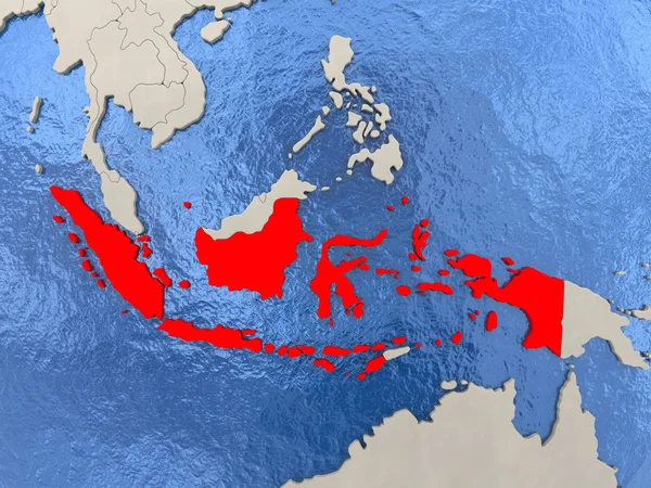 Indonesia en el mapa — Foto de Stock