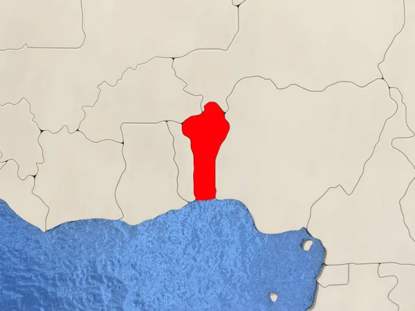 Benin på karta — Stockfoto