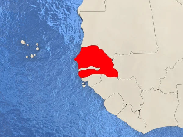 Senegal sulla mappa — Foto Stock