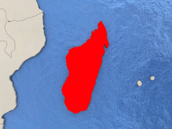 Madagaskar Auf der Karte — Stockfoto