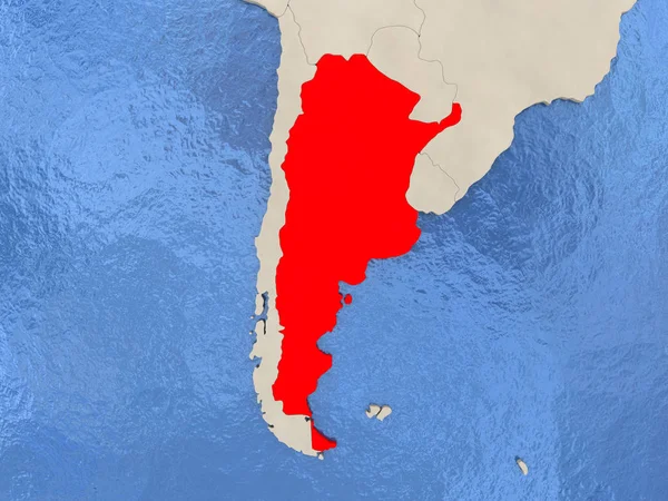 Аргентина на карте — стоковое фото