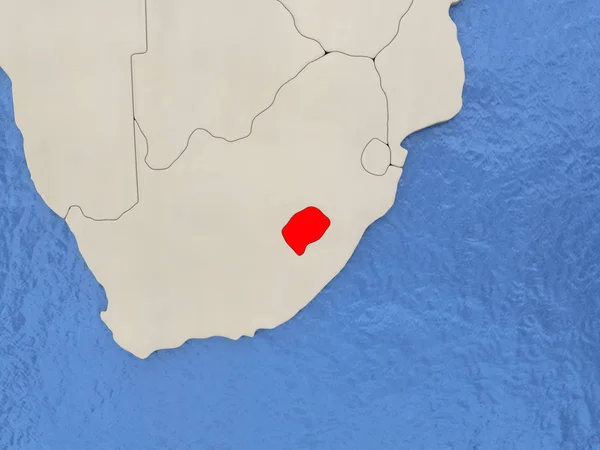 Λεσότο στο χάρτη — Φωτογραφία Αρχείου