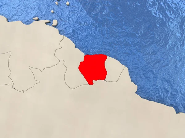 Суринам на карті — стокове фото